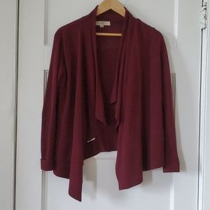 Maroon LOFT wool blend open cardigan